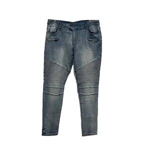 Moto Ribbed Distressed Jeans 14